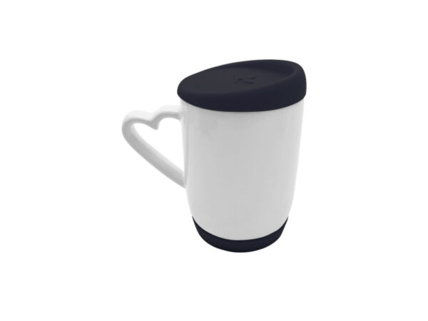 12oz/360ml Ceramic Mug With Silicon Lid and Base - Image 3