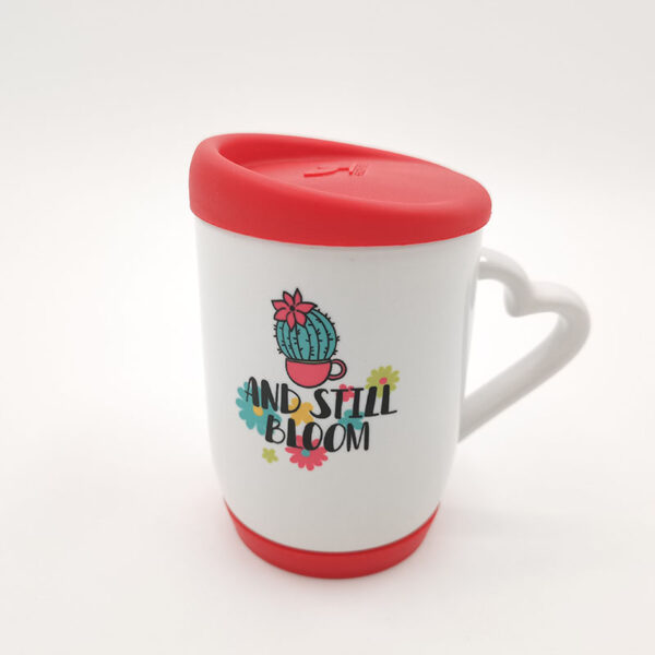 12oz/360ml Ceramic Mug With Silicon Lid and Base - Image 5