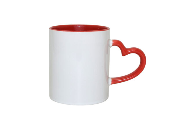 11oz Inner Rim Color Mug with Heart Handle - Image 7