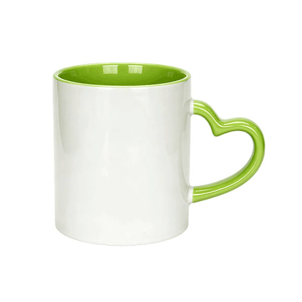 11oz Inner Rim Color Mug with Heart Handle - Image 4