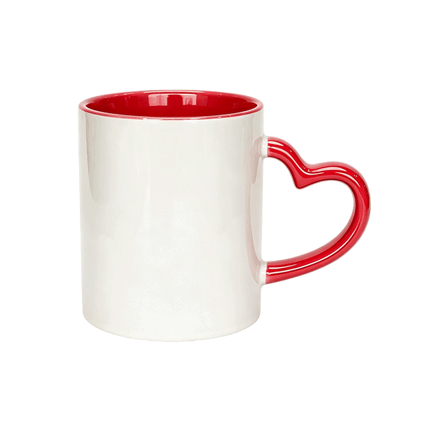 11oz Inner Rim Color Mug with Heart Handle - Image 5