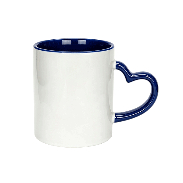 11oz Inner Rim Color Mug with Heart Handle - Image 8