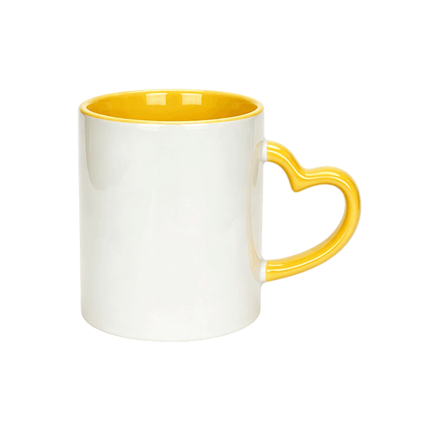 11oz Inner Rim Color Mug with Heart Handle - Image 7