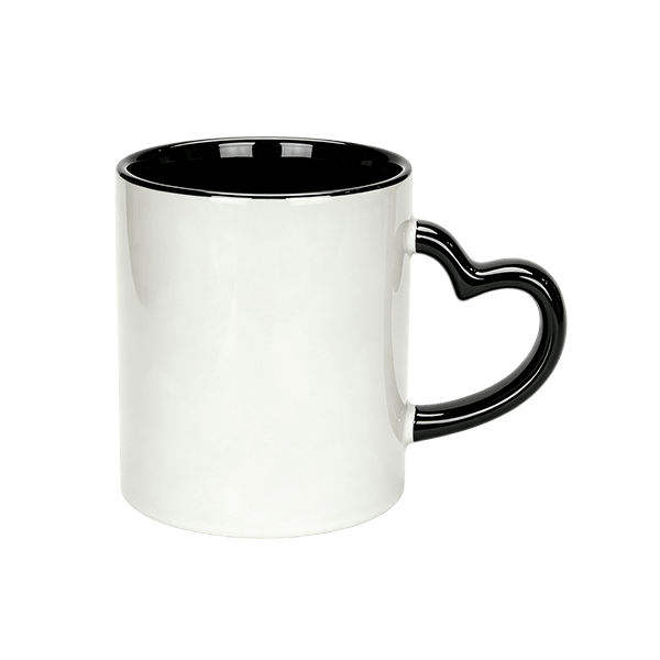 11oz Inner Rim Color Mug with Heart Handle - Image 6