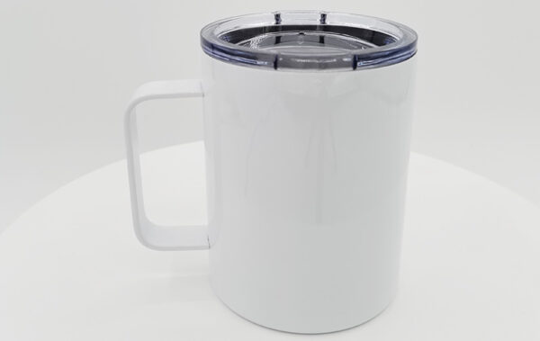 10oz Stainless Steel Coffee Cup (White) - Image 4