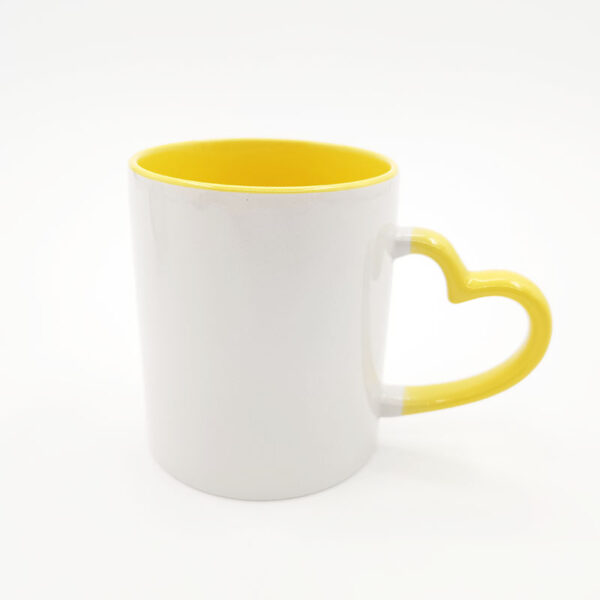 11oz Inner Rim Color Mug with Heart Handle - Image 6