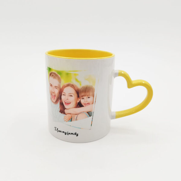 11oz Inner Rim Color Mug with Heart Handle - Image 3