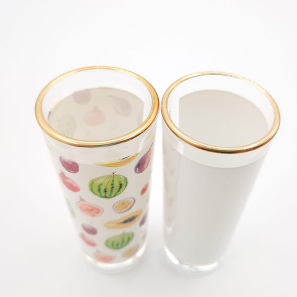 3oz Shot Glass Mug with Gold Rim
