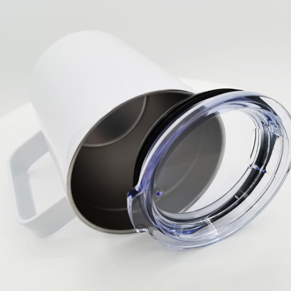 10oz Stainless Steel Coffee Cup (White) - Image 2