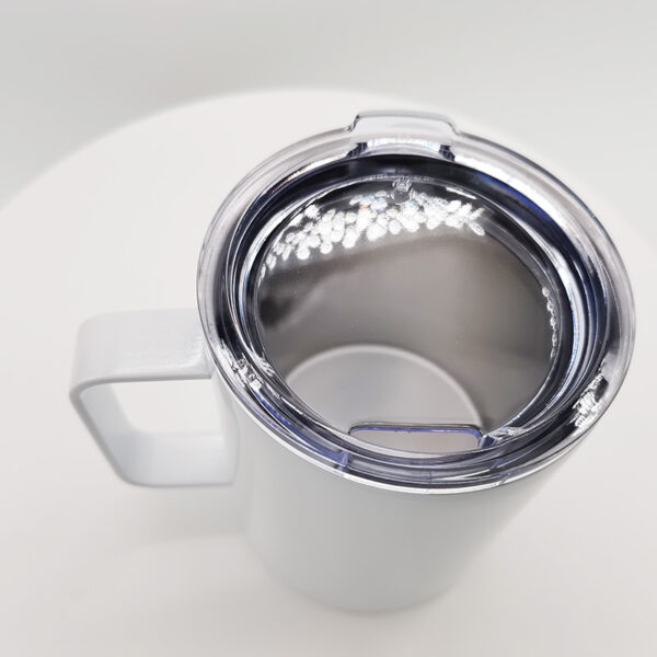 10oz Stainless Steel Coffee Cup (White) - Image 3