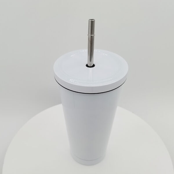 18oz Stainless Steel Tumbler with Straw & Lid - Image 2