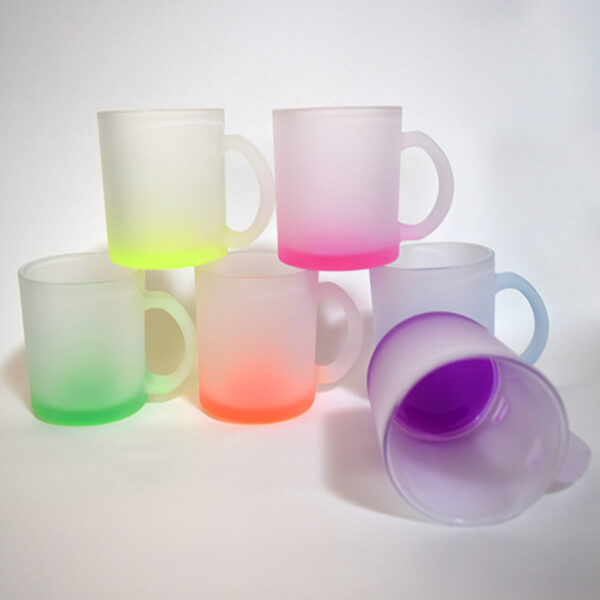 11oz Gradient colour Glass Mugs