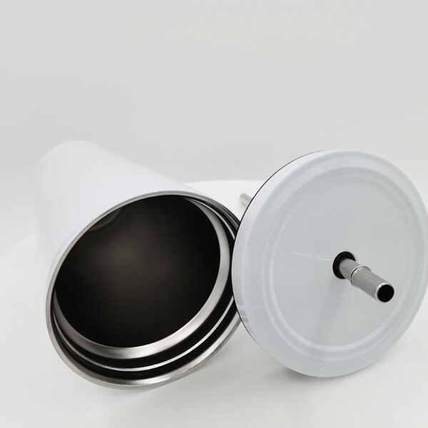 18oz Stainless Steel Tumbler with Straw & Lid - Image 5