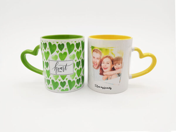 11oz Inner Rim Color Mug with Heart Handle