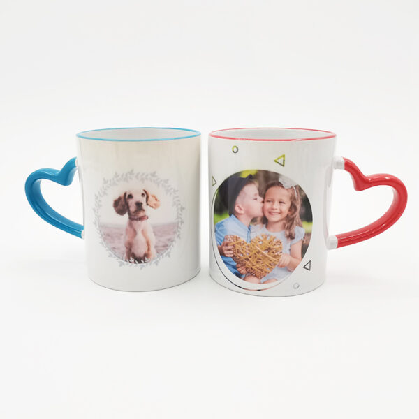 11oz Rim Handle Mug with Heart Handle - Image 7