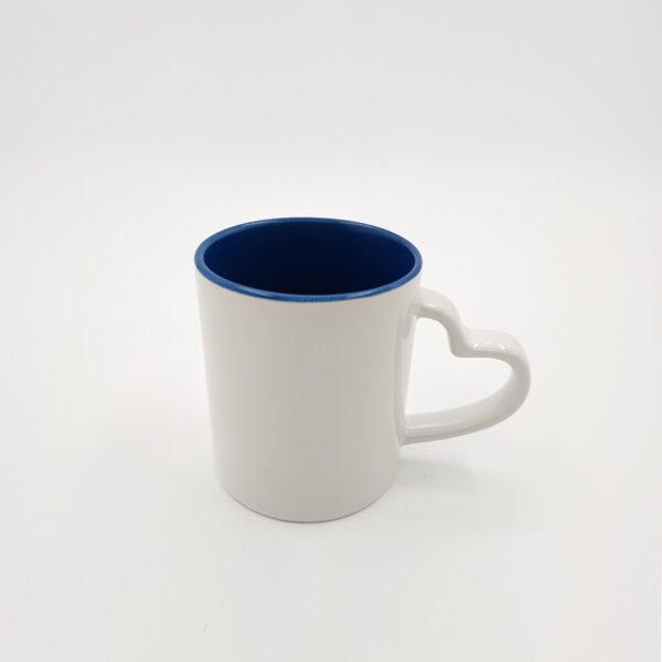 11oz Two-Tone Color Mug with Heart Handle - Image 7