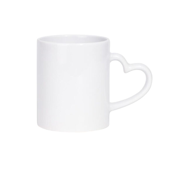 11oz White Mug with Heart Handle