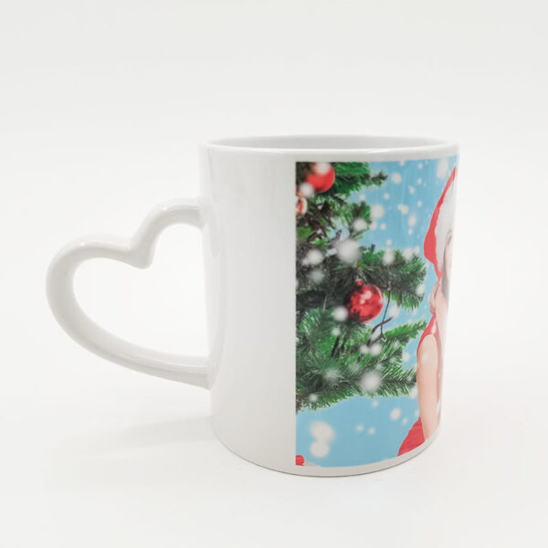 11oz White Mug with Heart Handle