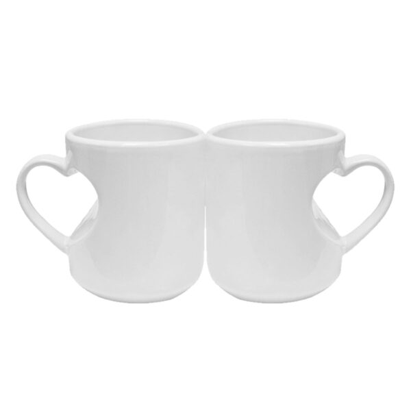 11oz Heart Shape Handled White Mug - Image 4
