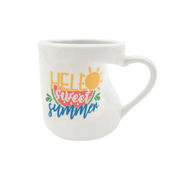 11oz Heart Shape Handled White Mug - Image 6