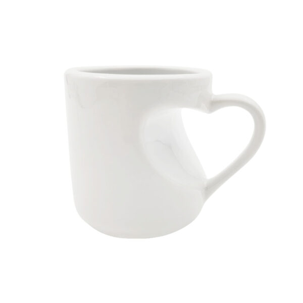 11oz Heart Shape Handled White Mug
