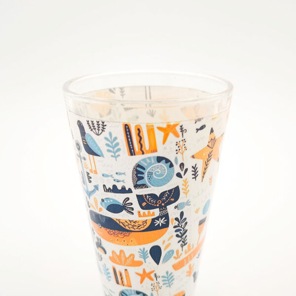 17oz Glass Cone Mug with White Patch - Image 3
