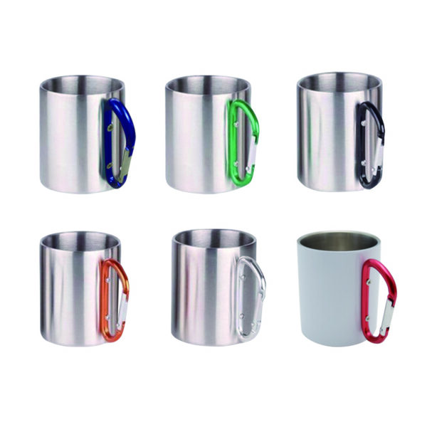 300ml Stainless Steel Mug w/ Carabiner Handle