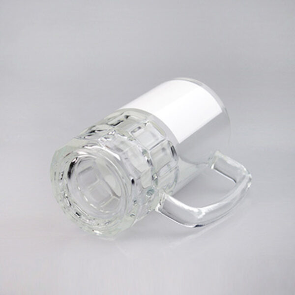 20oz Glass Beer Mug with White Patch - Image 3
