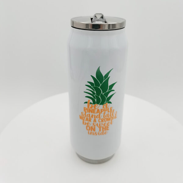 17oz Stainless Steel Coke Can with Straw(White&Silver) - Image 5