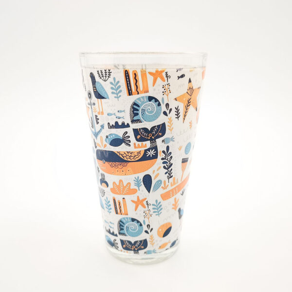 17oz Glass Cone Mug with White Patch