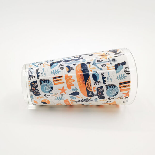 17oz Glass Cone Mug with White Patch - Image 4