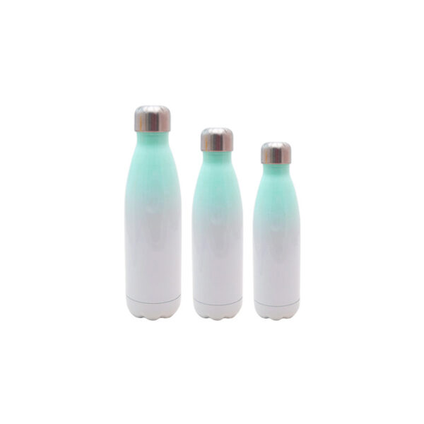 17oz/500ml Stainless Steel Cola Shaped Bottle (Gradient Color White&Purple) - Image 4