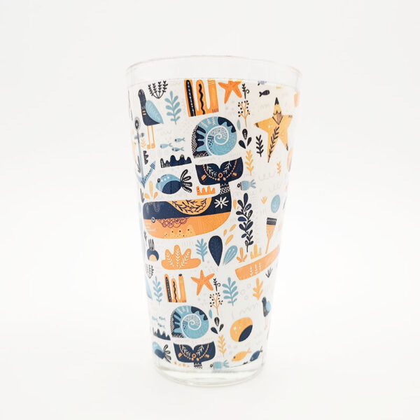 17oz Glass Cone Mug with White Patch - Image 2