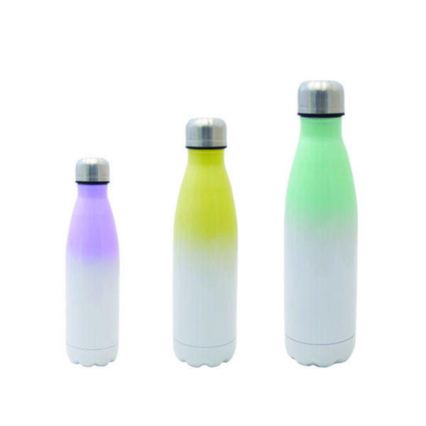 17oz/500ml Stainless Steel Cola Shaped Bottle (Gradient Color White&Purple) - Image 3