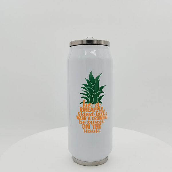 17oz Stainless Steel Coke Can with Straw(White&Silver) - Image 3