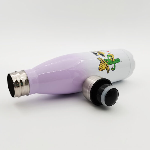17oz/500ml Stainless Steel Cola Shaped Bottle (Gradient Color White&Purple) - Image 6