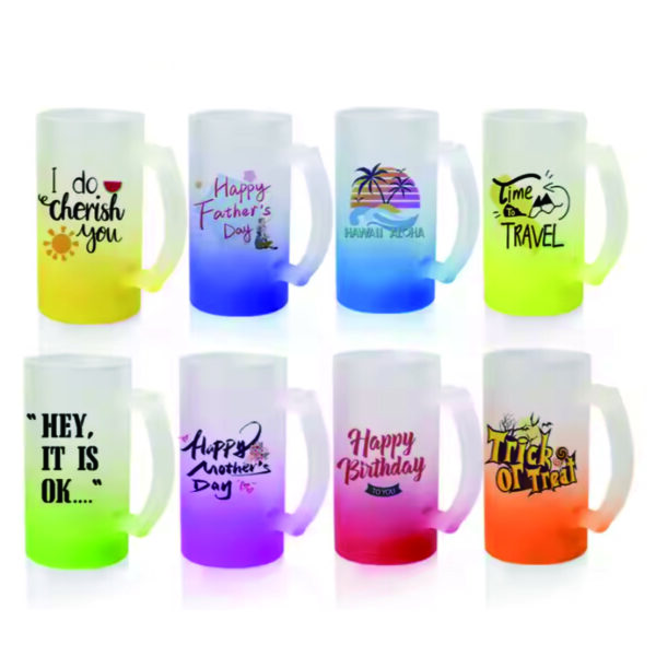 16oz Gradient colour Glass Mugs - Image 14