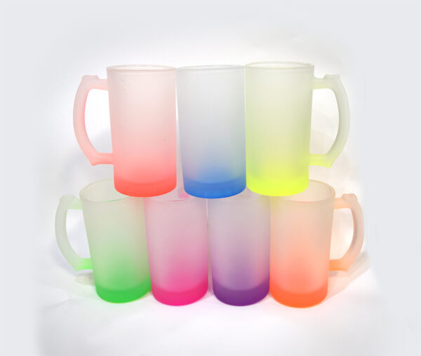 16oz Gradient colour Glass Mugs