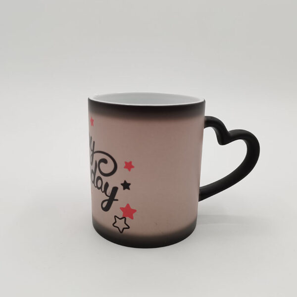 11oz frosted Full Color Change Mug with Heart Handle