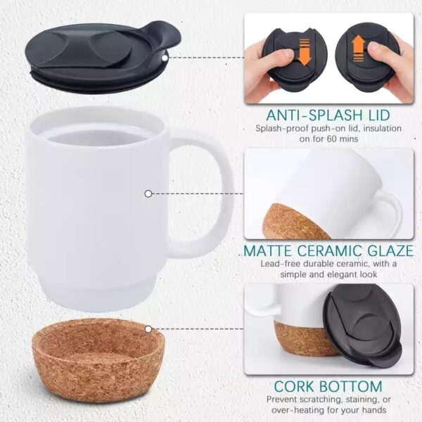 Ceramic Cups With Cork Bottom Coaster Cup - Image 5