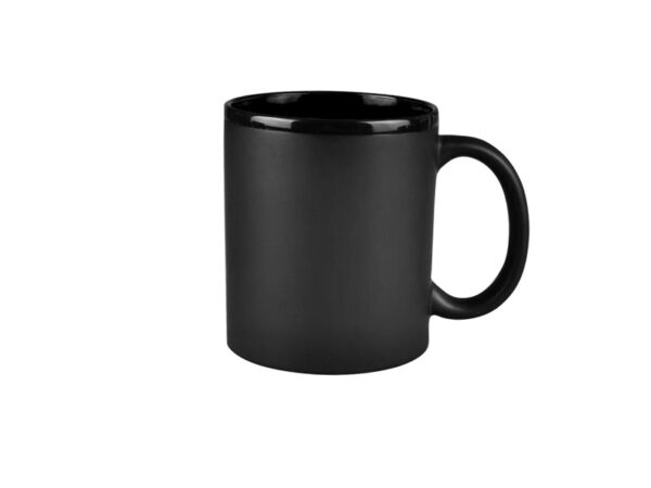 11oz Matt black Inner color ceramic chalk mug - Image 2