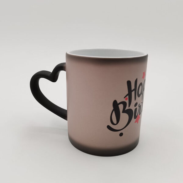 11oz frosted Full Color Change Mug with Heart Handle - Image 2