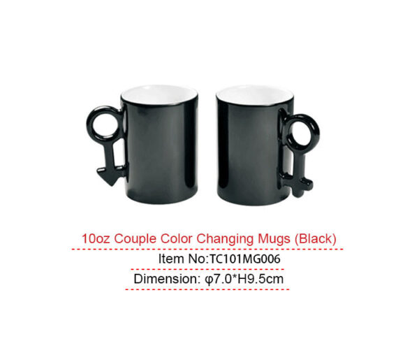 11oz color changing couple mug(Black) - Image 2