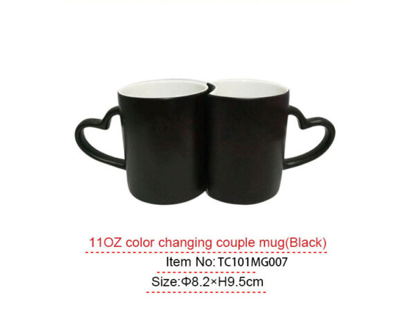 11oz color changing couple mug(Black) - Image 5