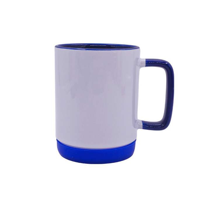 Quaff Mug Inner Color:blue 11oz Inner Color Mug With Silicon Bottom Manufacturer & Supplier In ...