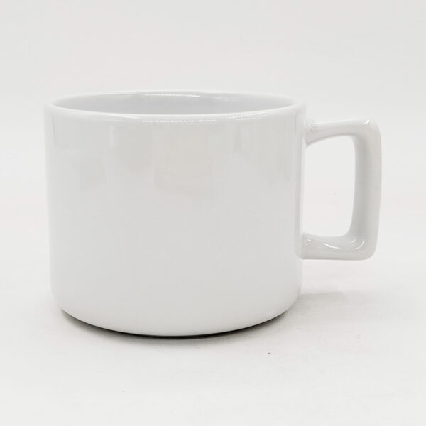 12oz  White Mug With Square Handle - Image 3