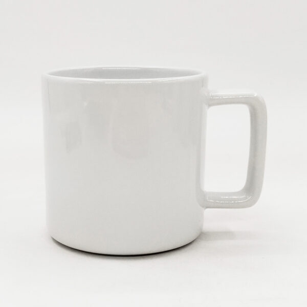 10oz  White Mug With Square Handle - Image 3