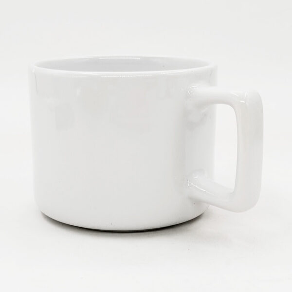 12oz  White Mug With Square Handle - Image 4