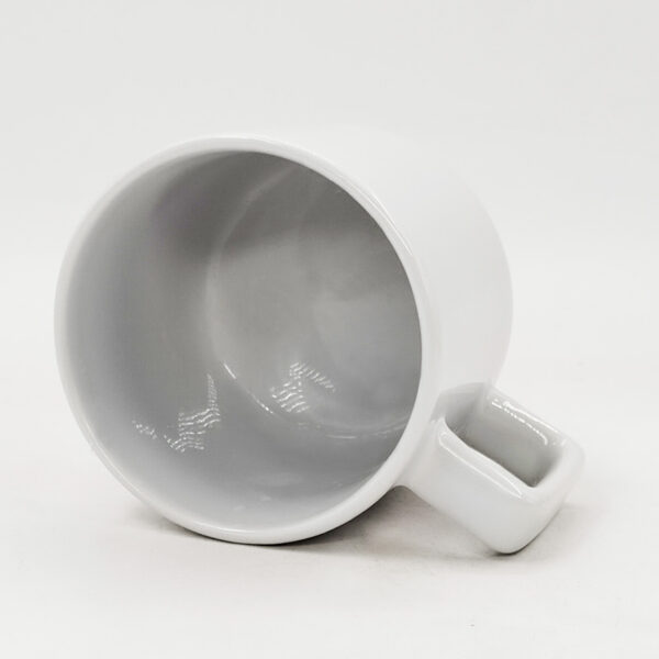 10oz  White Mug With Square Handle - Image 4