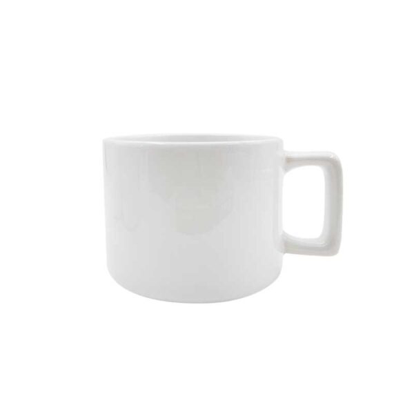12oz  White Mug With Square Handle